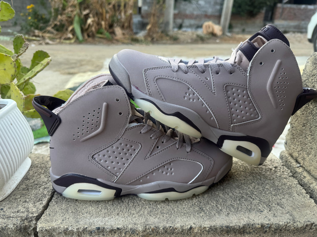 Air Jordan 6 Grey Collaboration Style Sneakers