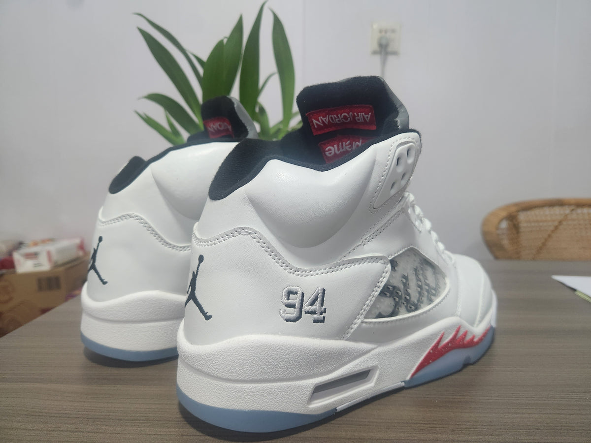 Air Jordan 5 White/Red Sneakers