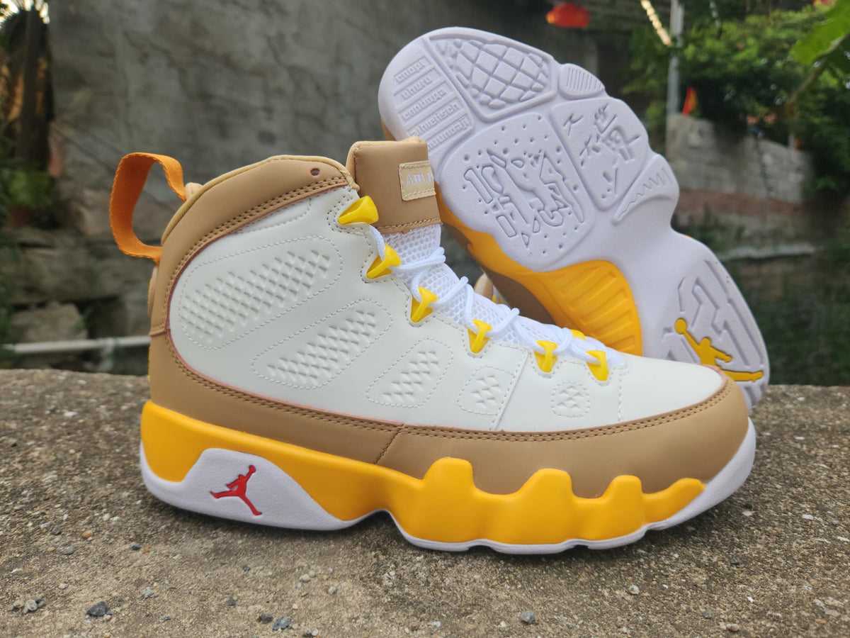 Air Jordan 9 White/Ochre Sneakers