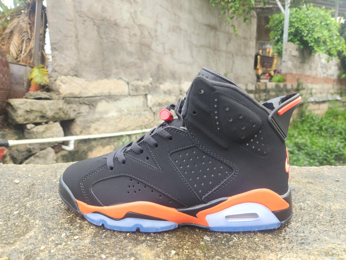 Air Jordan 6 Retro Black/Orange Shattered Backboard Sneakers