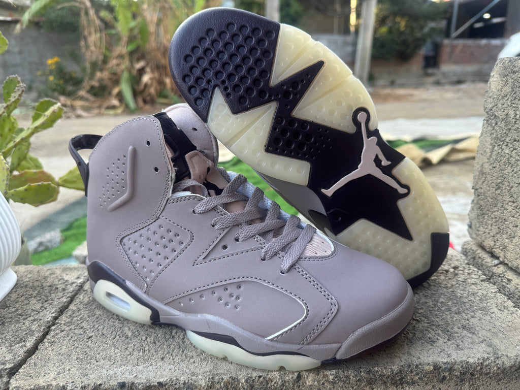 Air Jordan 6 Grey Collaboration Style Sneakers