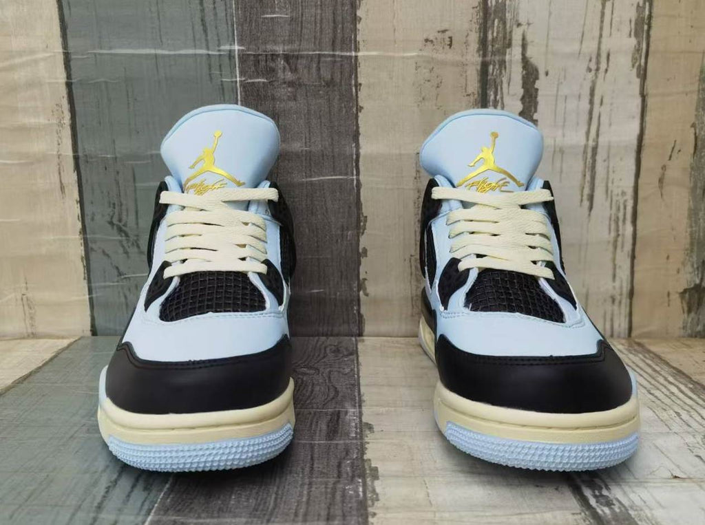 Jordan 4 Light Blue and Black Men's Sneakers
