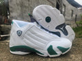 Air Jordan 14 White and Green Sneakers