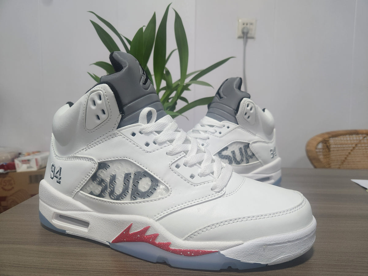 Air Jordan 5 White/Red Sneakers
