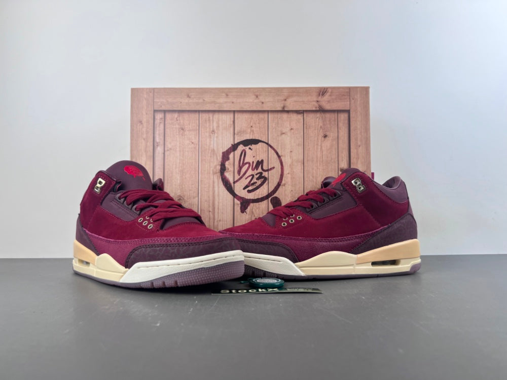 Air Jordan 3 BIN 23 Burgundy Sneakers – L Version
