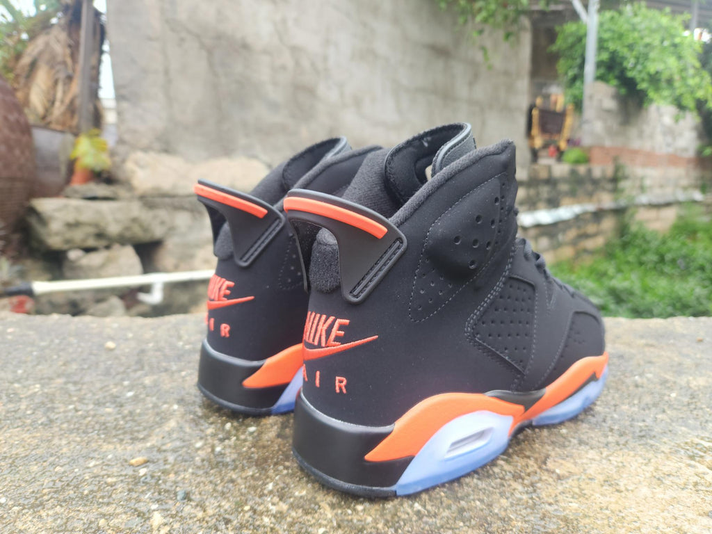Air Jordan 6 Retro Black/Orange Shattered Backboard Sneakers