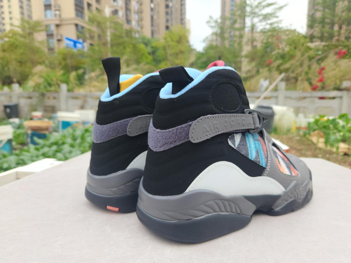 Air Jordan 8 Gray/Black/Jade Sneakers