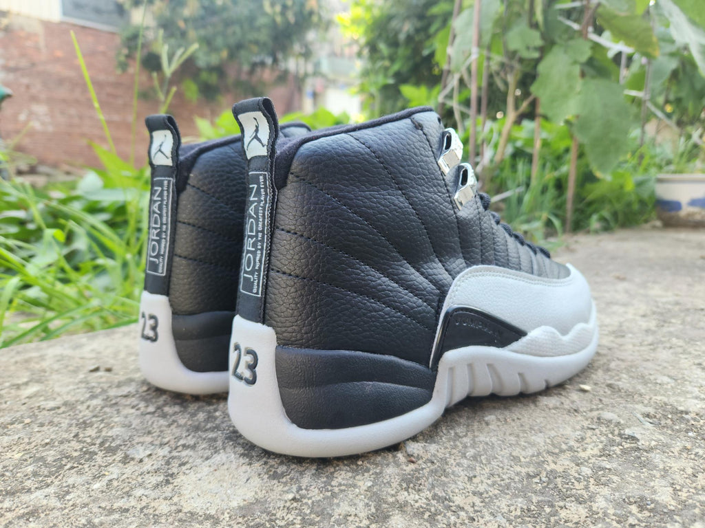 Air Jordan 12 Black and Light Gray Sneakers