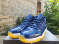 Air Jordan 11 Dark Blue and Yellow Sneakers
