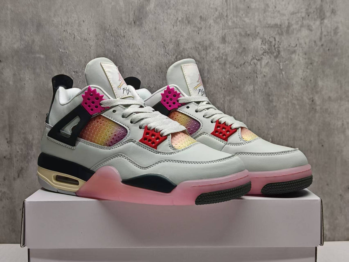 AJ4 Comic Fire Pink Sneakers