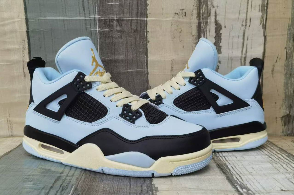 Jordan 4 Light Blue and Black Men's Sneakers