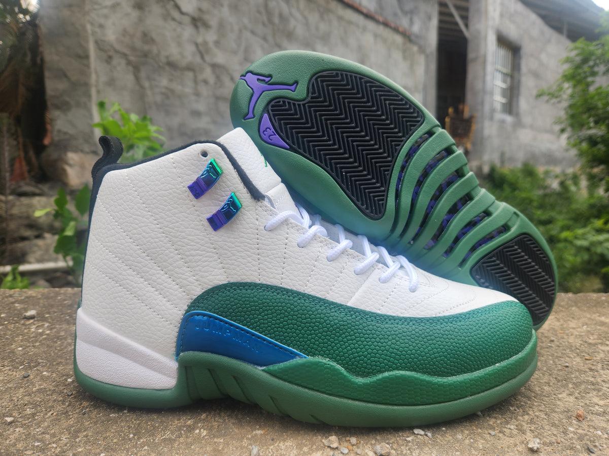Air Jordan 12 White/Green Sneakers