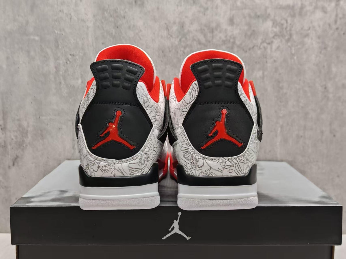 AJ4 White Laser Sneakers