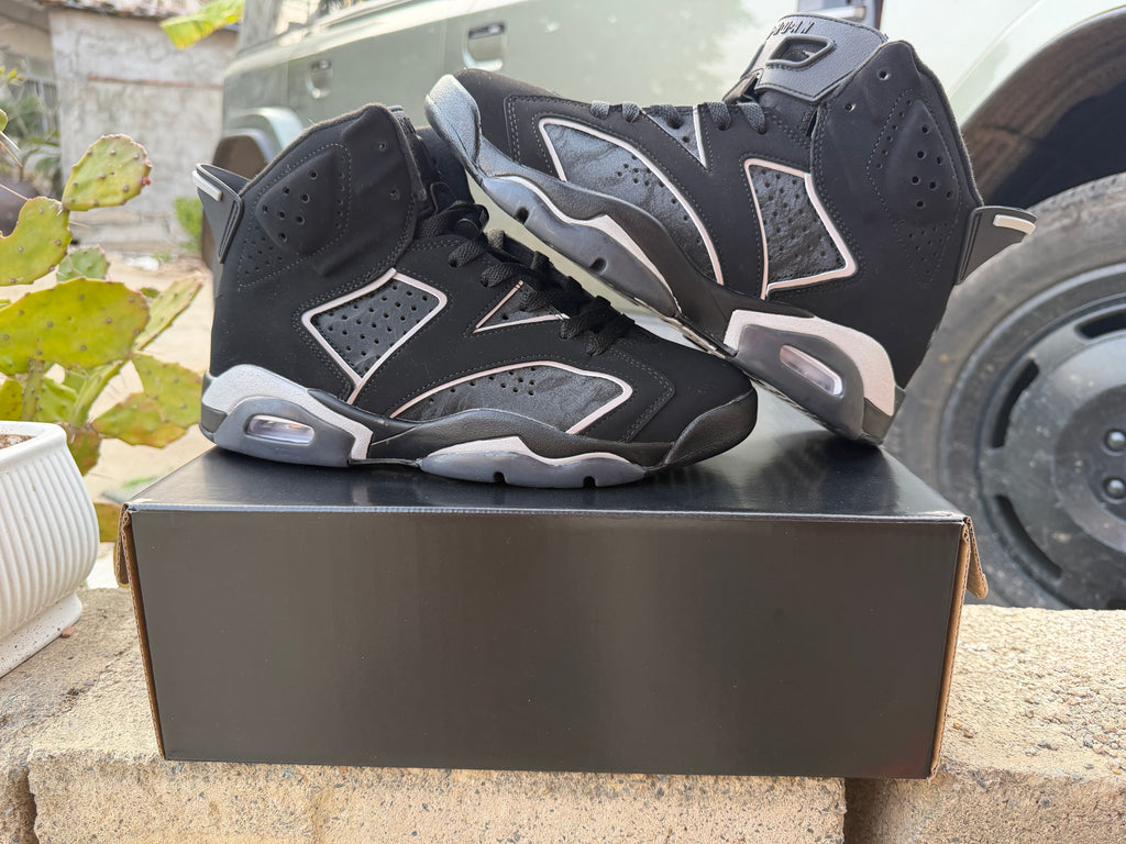 Air Jordan 6 New Black and Silver Sneakers