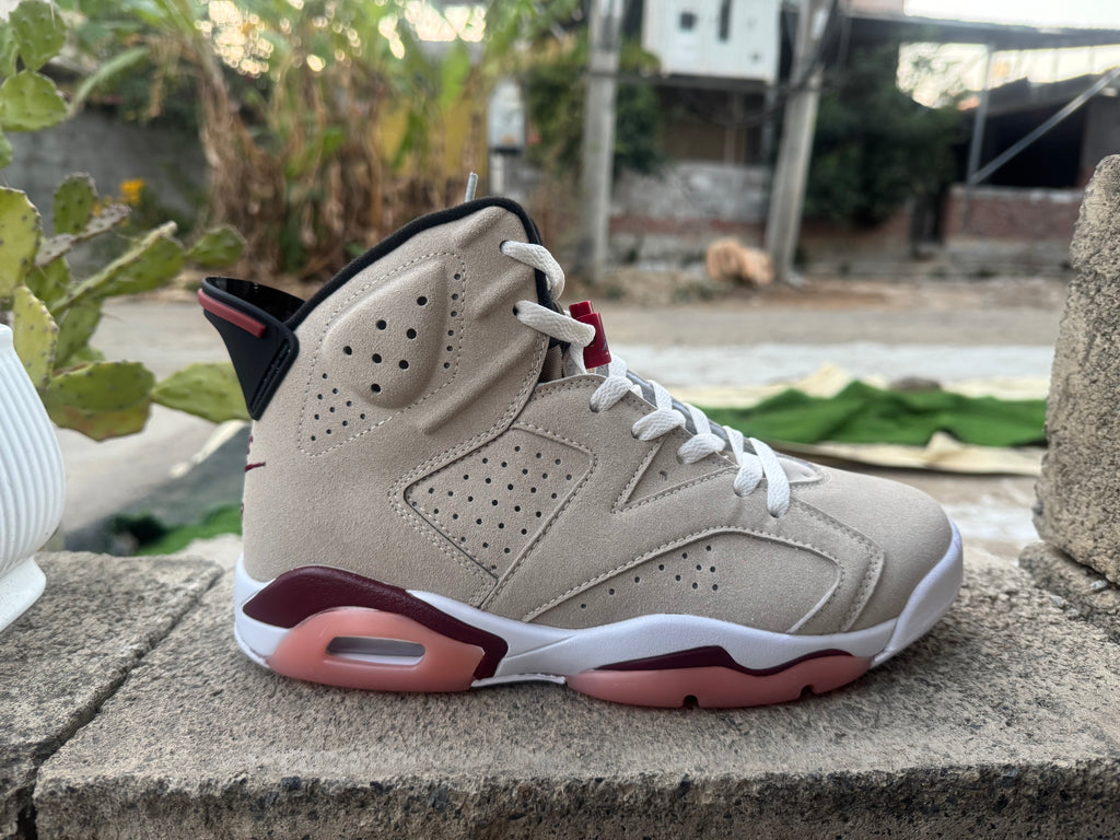Air Jordan 6 Cream and Brown Sneakers