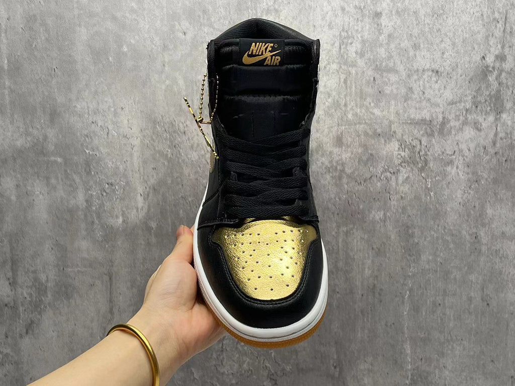AJ1 Black and Gold Replica Sneakers