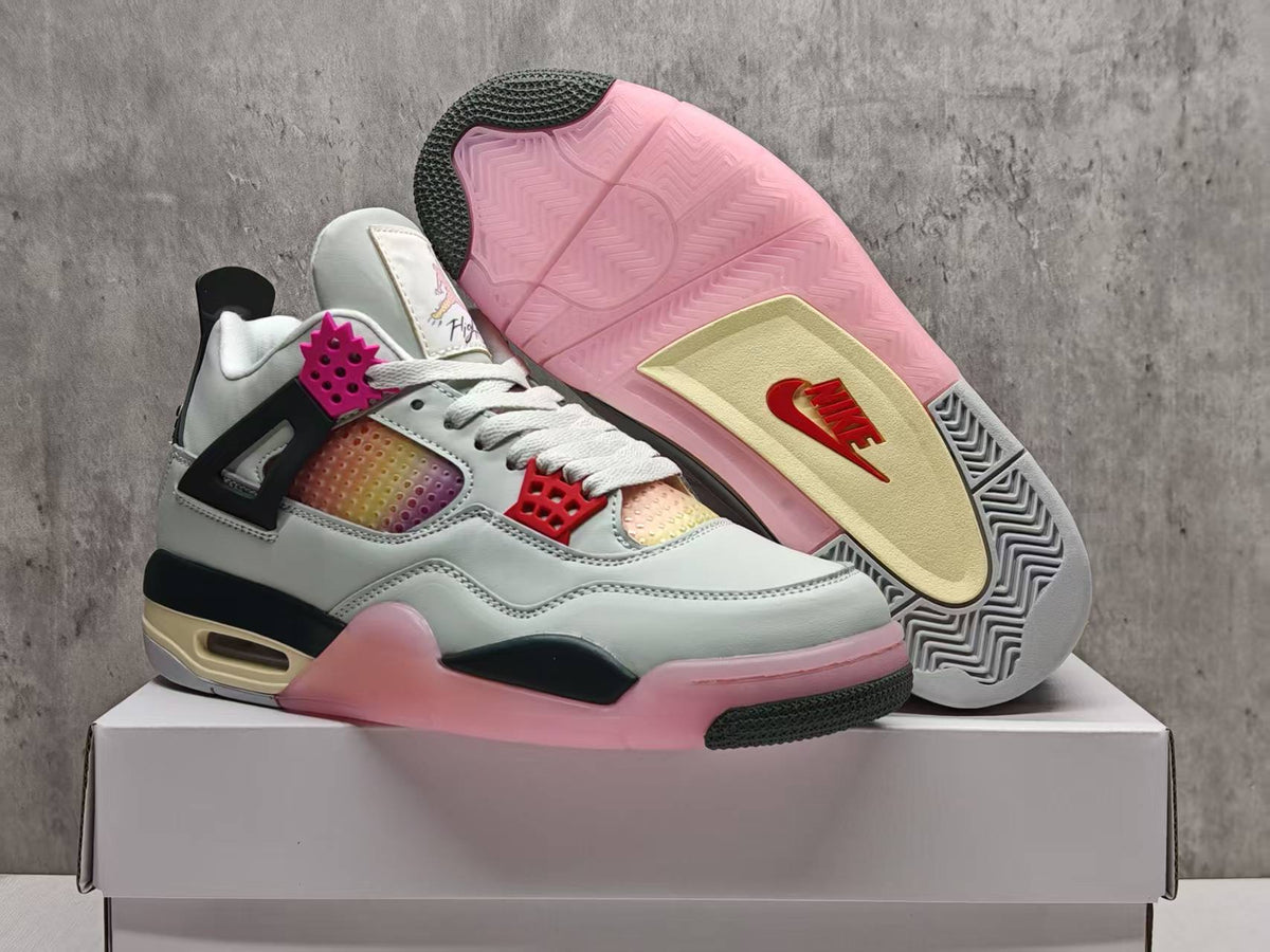 AJ4 Comic Fire Pink Sneakers
