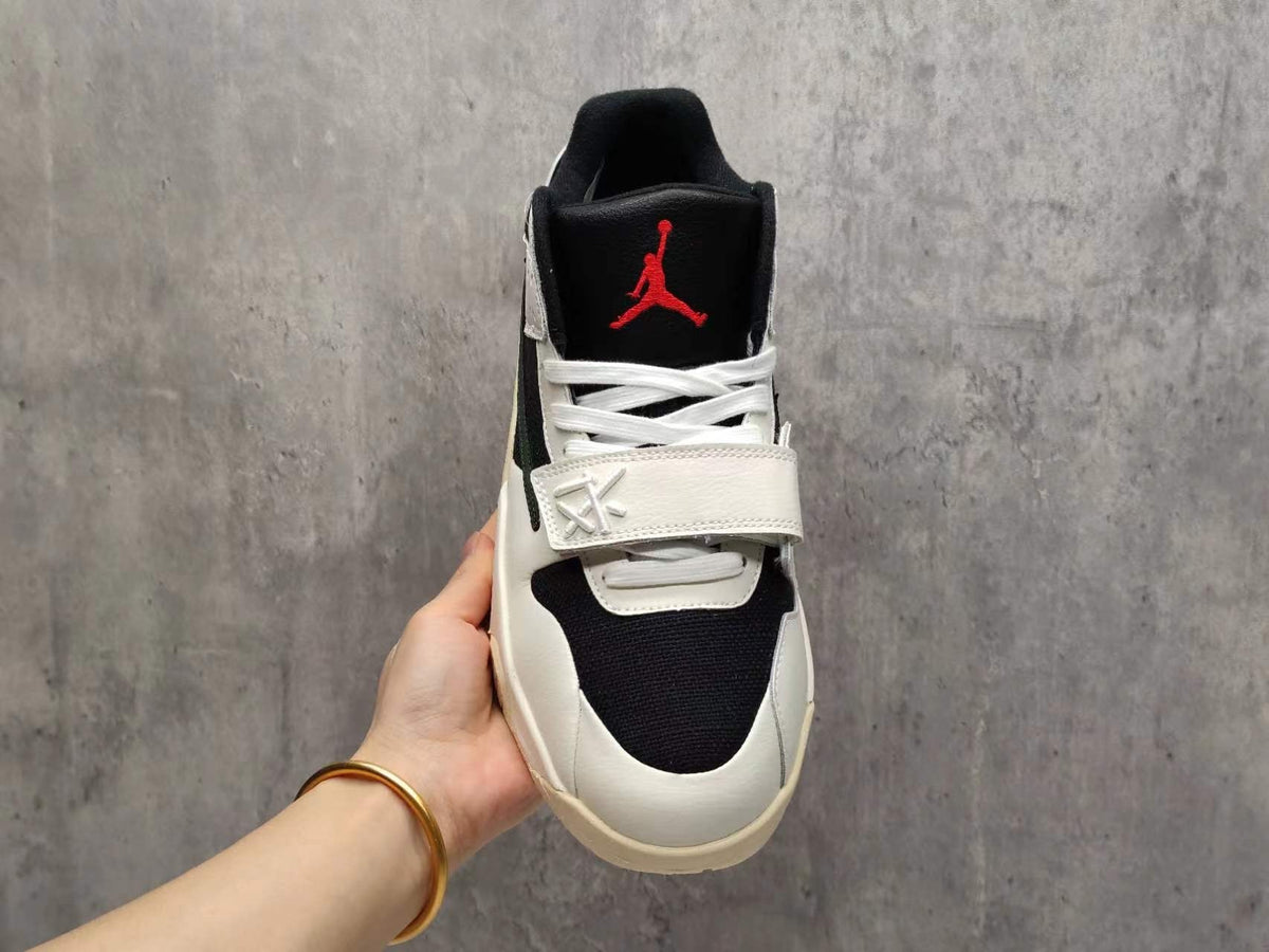 Travis Scott White Green and Black Reverse Swoosh Sneakers