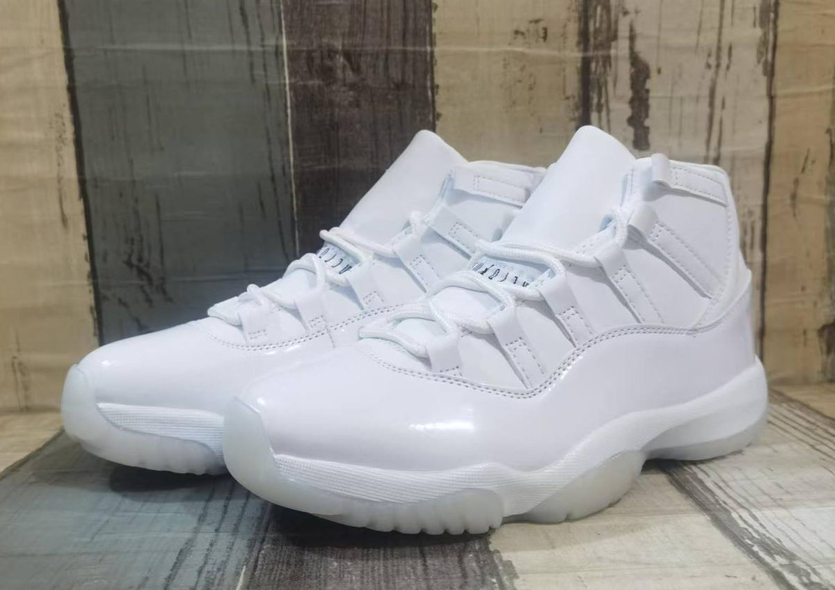 Jordan 11 Cream and Black Sneakers for Men and Women