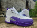 Air Jordan 12 White and Purple Sneakers