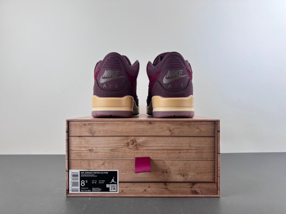 Air Jordan 3 BIN 23 Burgundy Sneakers – L Version