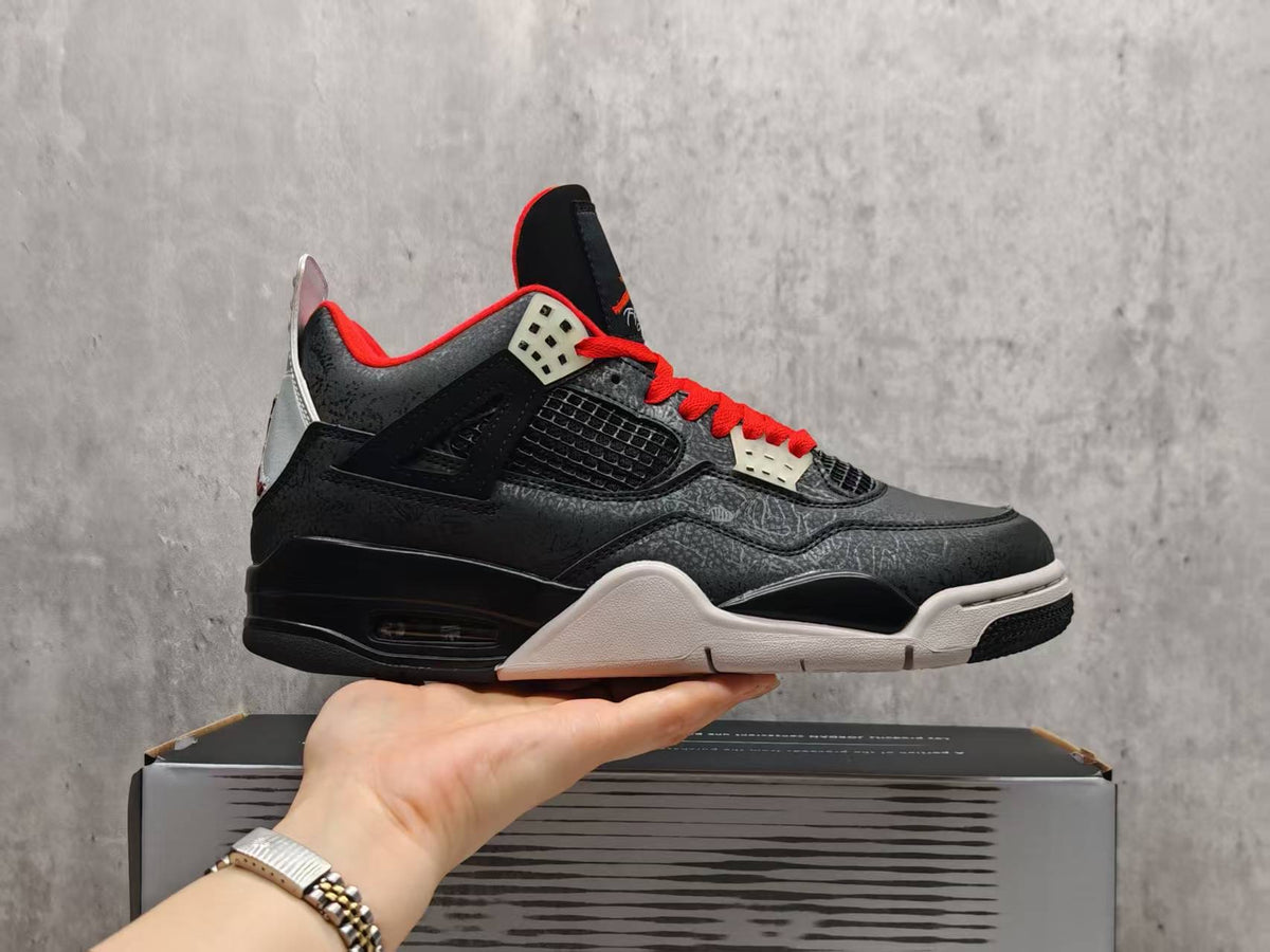 AJ4 Black Laser Sneakers