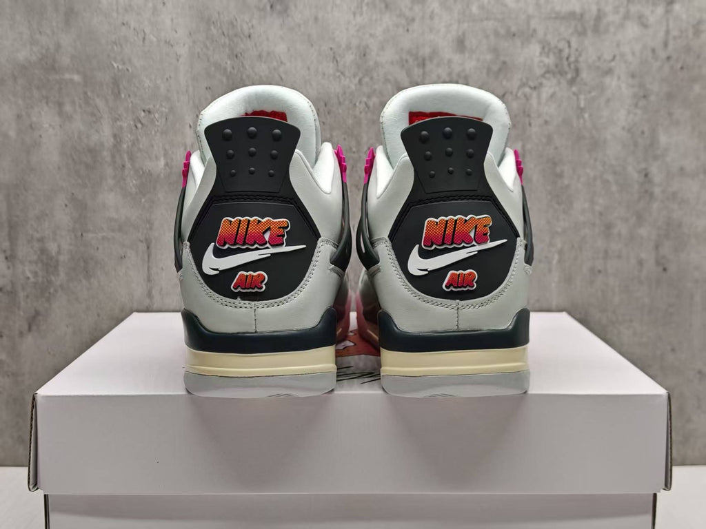 AJ4 Comic Fire Pink Sneakers