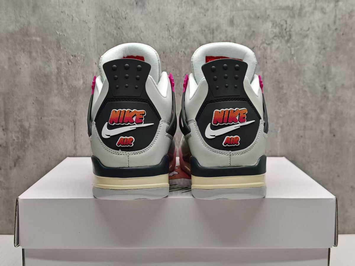 AJ4 Comic Fire Pink Sneakers