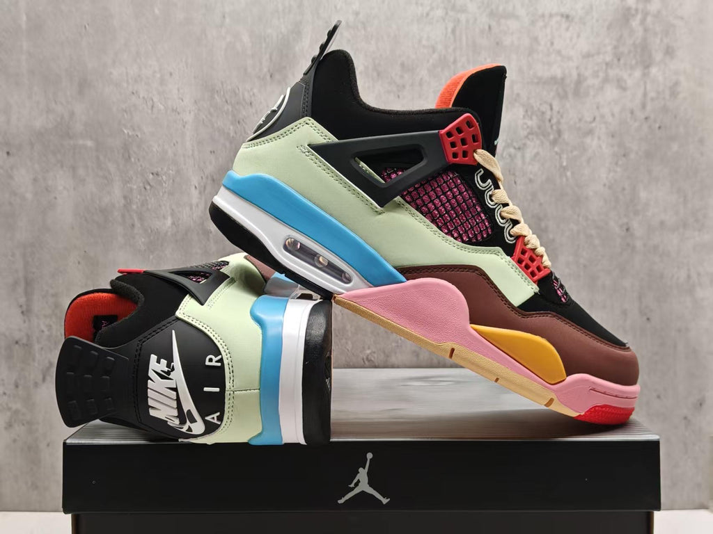AJ4 Rainbow Colorblock Sneakers