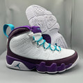 AJ9 White and Purple Sneakers
