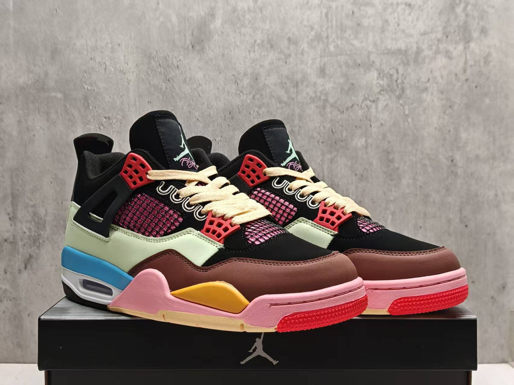 AJ4 Rainbow Colorblock Sneakers