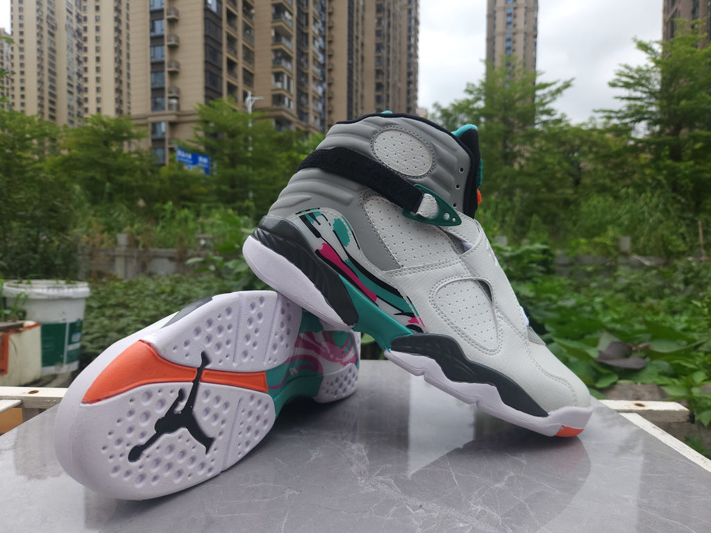 Air Jordan 8 Retro White/Grey/Green Sneakers