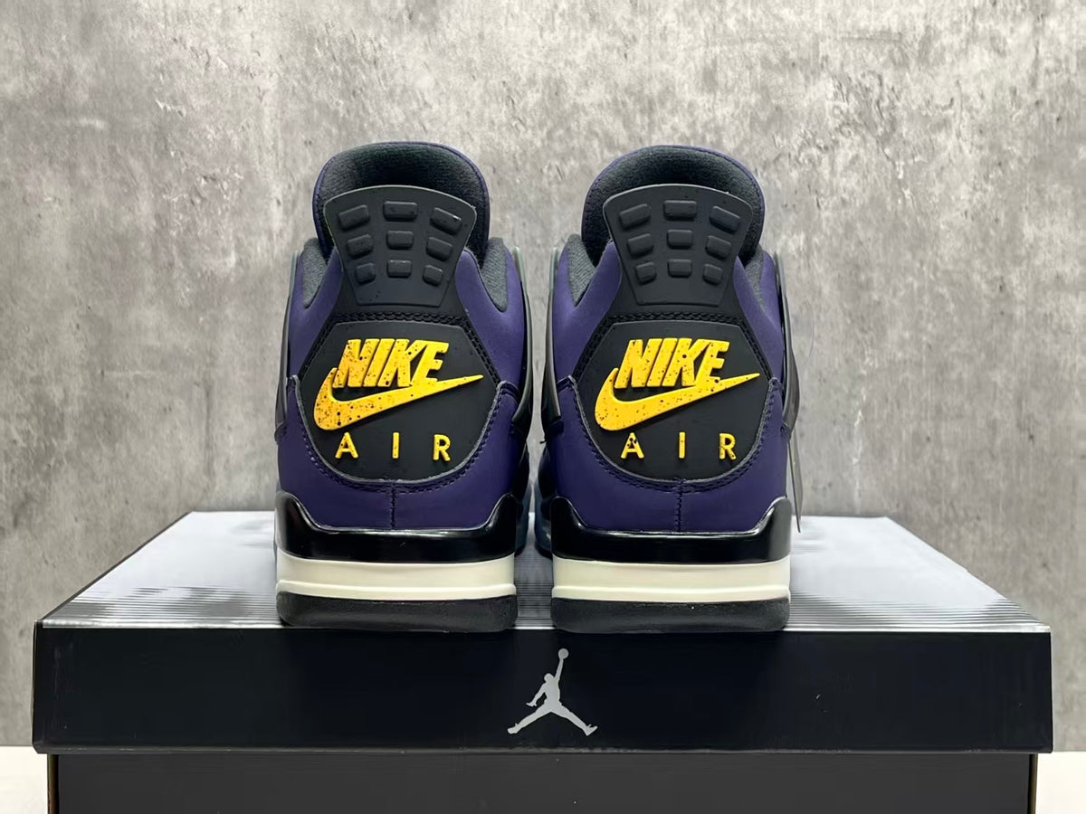 AJ4 Lakers Inspired Purple and Gold Sneakers