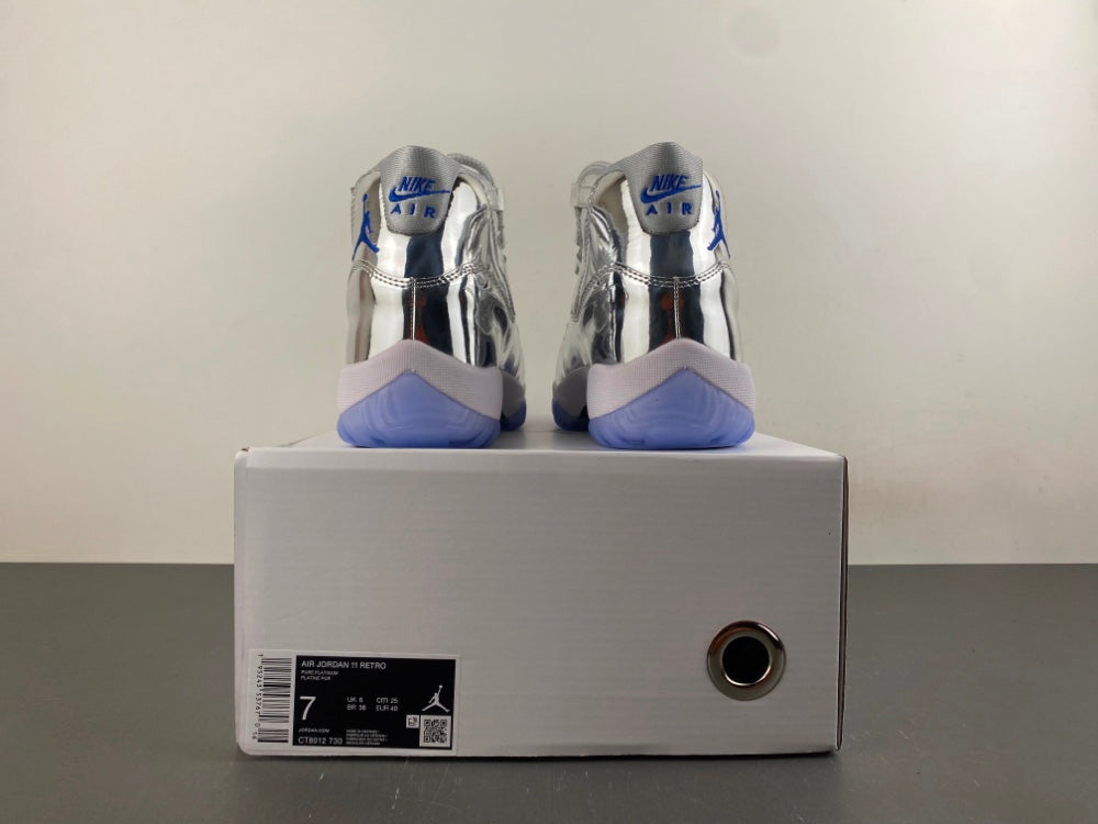 Air Jordan 11 Silver Patent Leather Sneakers