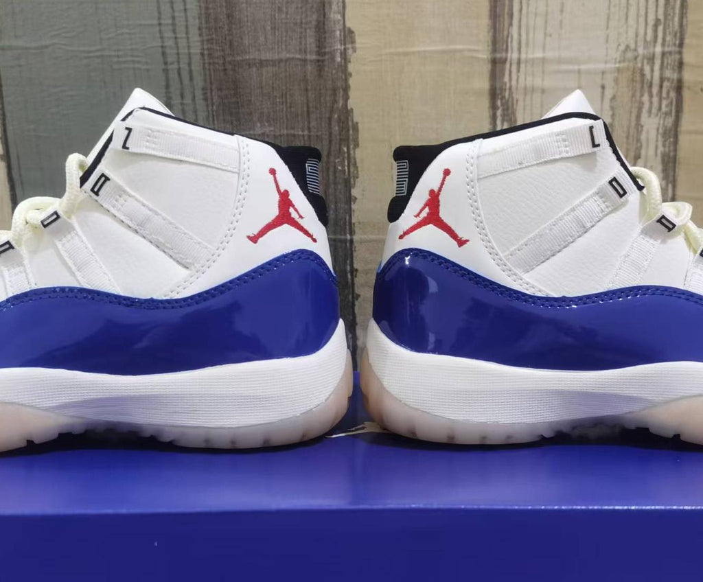 Air Jordan 11 Retro Sail/Deep Royal Blue Unisex Sneakers IH0296-400