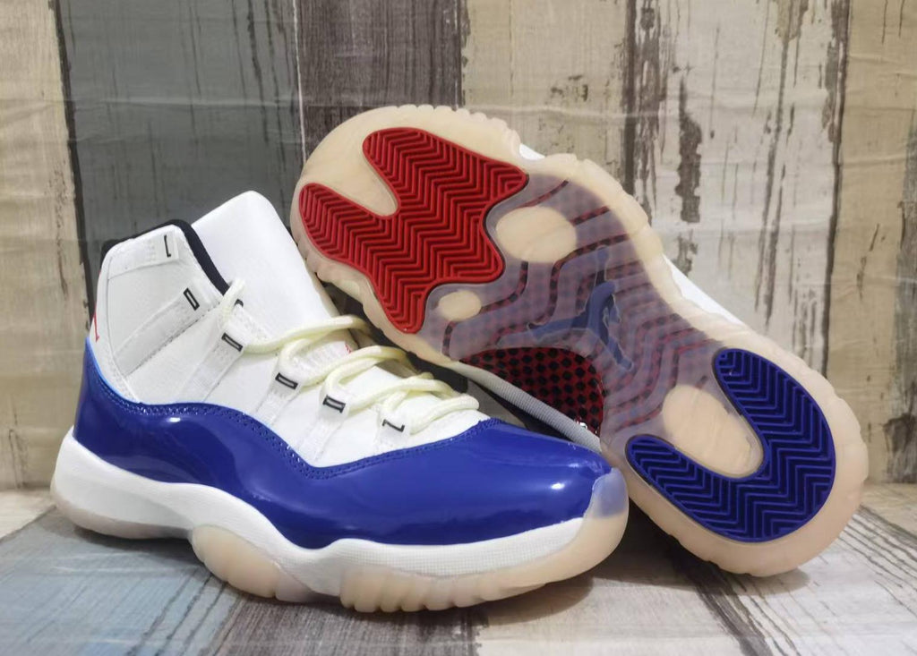 Air Jordan 11 Retro Sail/Deep Royal Blue Unisex Sneakers IH0296-400