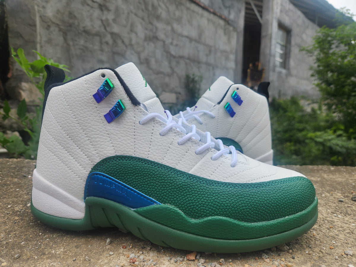 Air Jordan 12 White/Green Sneakers